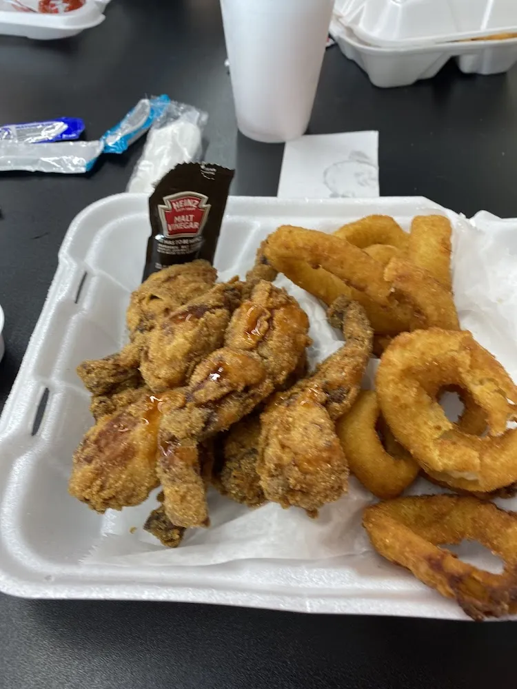 Fried Frog Legs and Onion Rings